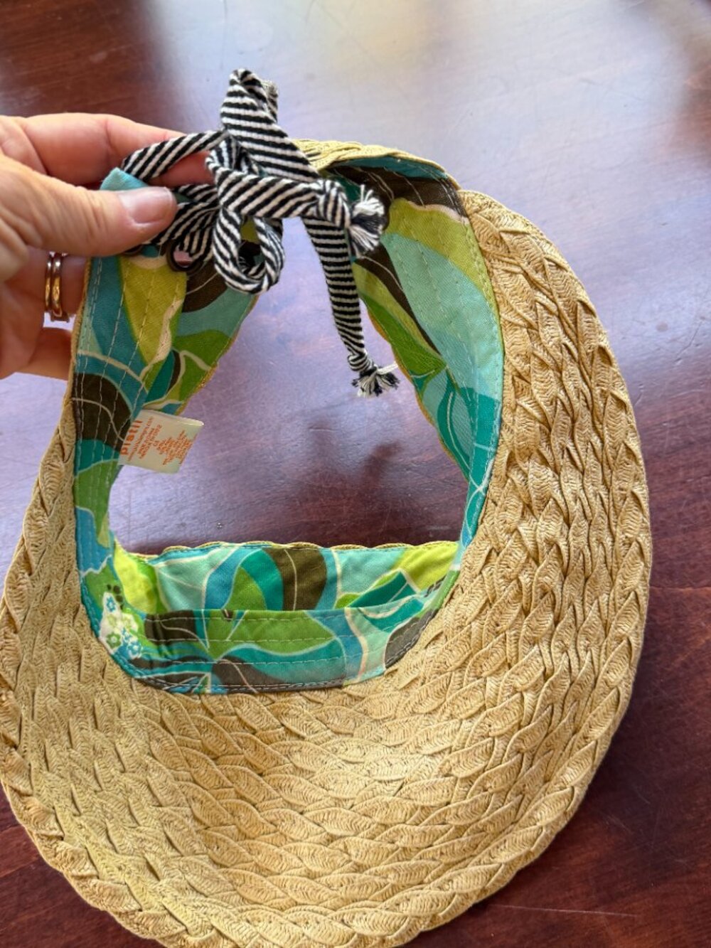 Pistil Designs Rita Raffia Visor from Nordstrom with Striped Laces - Picture 5 of 8